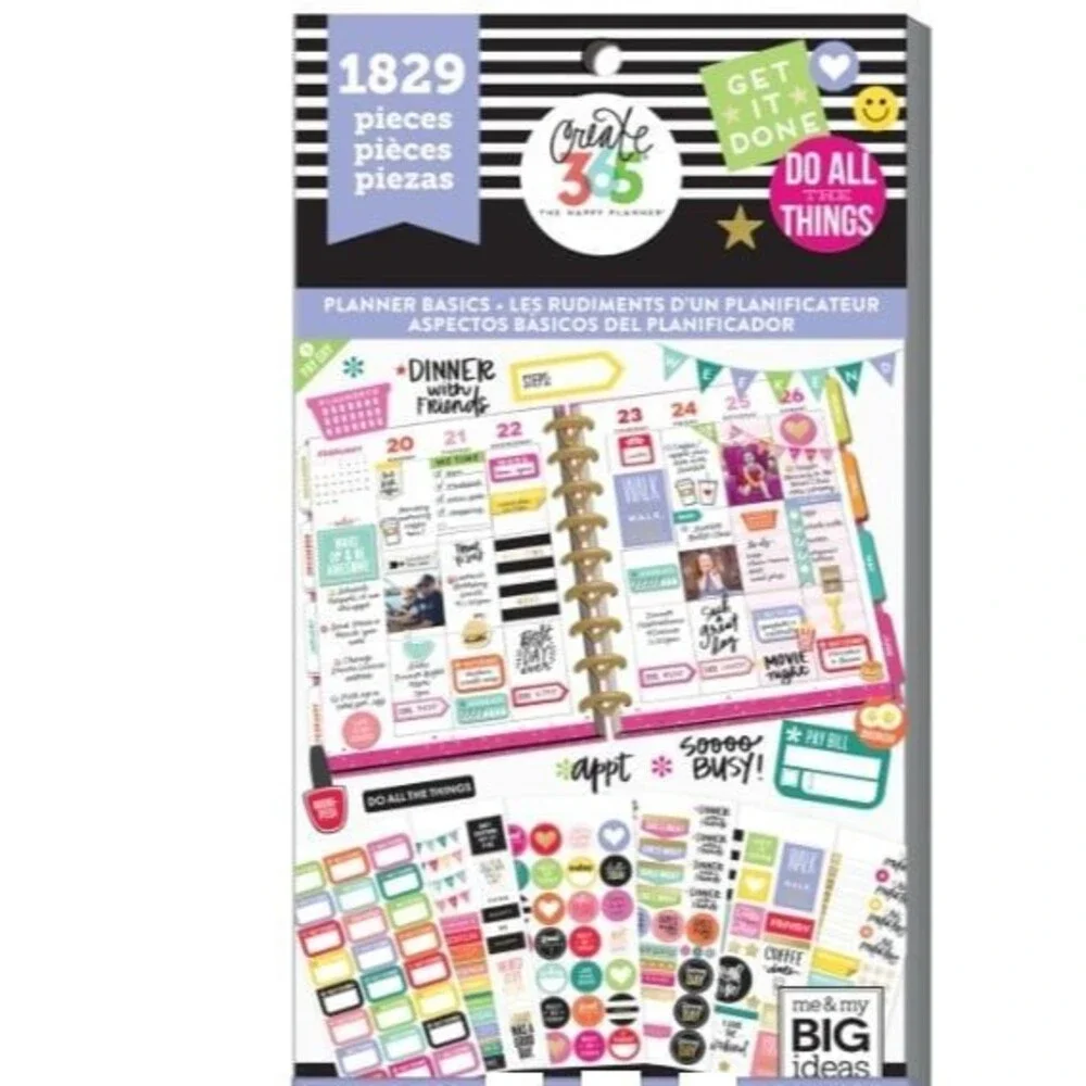 The Happy Planner sticker book value back bundle lot of 7 planner personalize